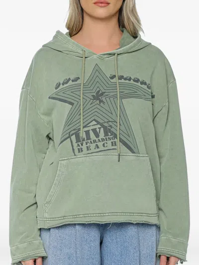 One Teaspoon Star Tour Hoodie In Green