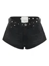 One Teaspoon Studded Five-pockets Shorts In Black