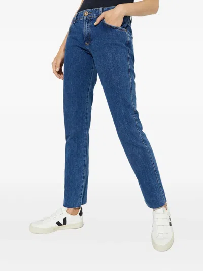 One Teaspoon Truckers Raw-edge Jeans In Blue