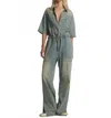 One Teaspoon Veronica Denim Jumpsuit In Blue Sand In Blue