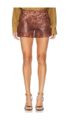 One Teaspoon Vintage Leather Shorts In 复古布朗