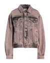 One Teaspoon Woman Denim Outerwear Antique Rose Size Xl Cotton In Pink