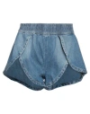 One Teaspoon Woman Denim Shorts Blue Size S Recycled Cotton In Blue