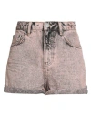 One Teaspoon Woman Denim Shorts Pink Size 30 Cotton In Pink