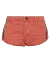 One Teaspoon Woman Denim Shorts Rust Size 23 Cotton In Red