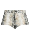One Teaspoon Women's Leather Printed Shorts In Beige