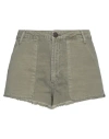 One Teaspoon Woman Shorts & Bermuda Shorts Military Green Size 27 Cotton In Green