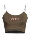 One Teaspoon Woman Top Military Green Size L Viscose, Elastane In Green