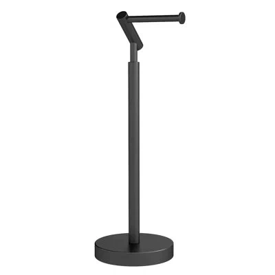 One Toilet Paper Holder Free Standing, Matte Black Toilet Paper Stand 21.7" H, Stainless Steel Tissue Ro