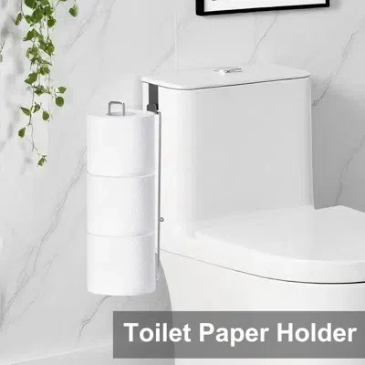 One Toilet Paper Holder With Storage Extra 6 Roll Tissue, Over The Tank Toilet Paper Roll Holder Wall Mo In Silver