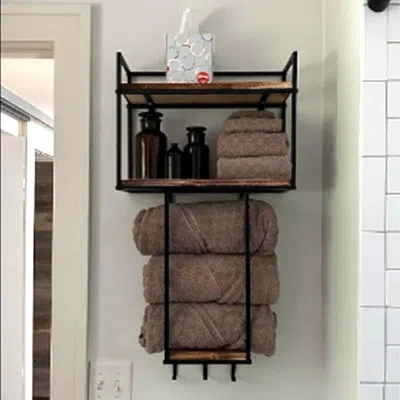 One Towel Rack Wall Mounted - Space-saving Design For Small Bathrooms - Versatile Organizer For Towels, 