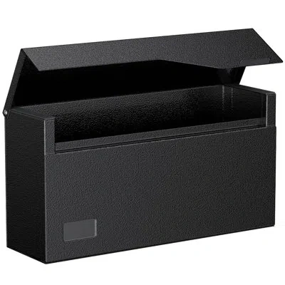 One Wall Mount Mailbox For Outside, Large Metal Mail Box For Home, Heavy Duty Modern Post Box Letters Dr In Black