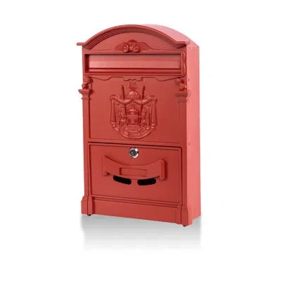 One Wall Mount Mailbox, Large Capacity Mailbox For Outside,aluminum And Galvanized Steel Rust-proof Hang In Red