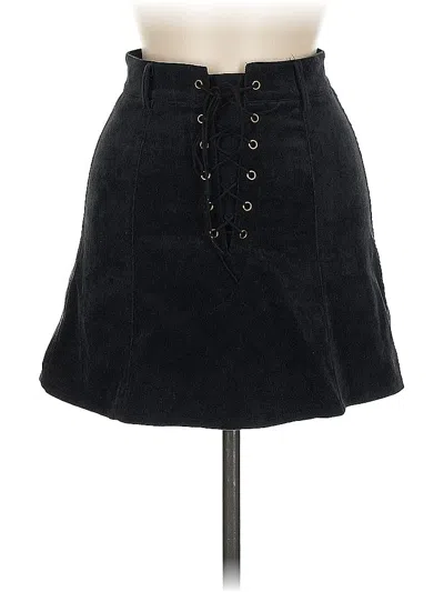 Pre-owned One Way Denim Skirt In Black