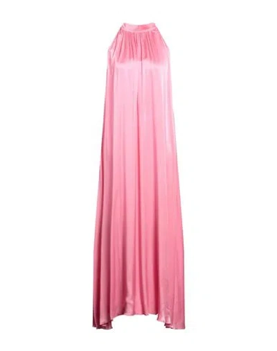 One Woman Maxi Dress Pink Size 8 Acetate, Silk