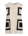 One Woman Top Beige Size 10 Viscose, Nylon, Elastane In Sand