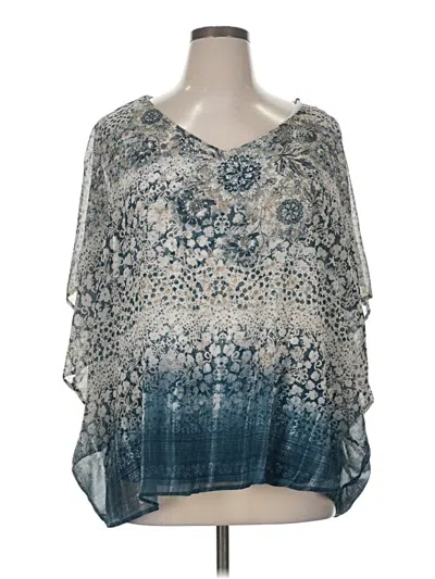 Pre-owned One World 3/4 Sleeve Blouse In Blue