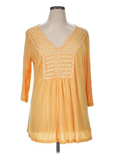 Pre-owned One World 3/4 Sleeve Blouse In Orange
