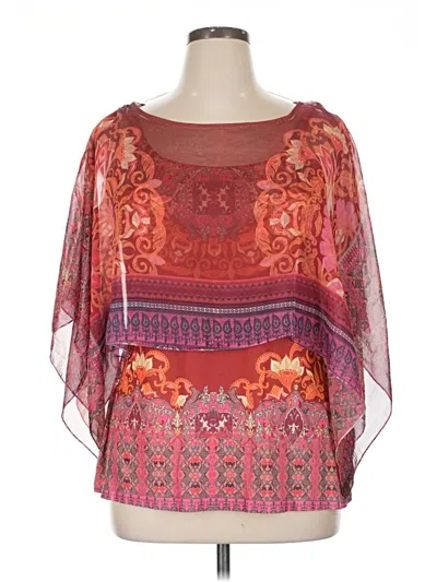 Pre-owned One World 3/4 Sleeve Blouse In Pink