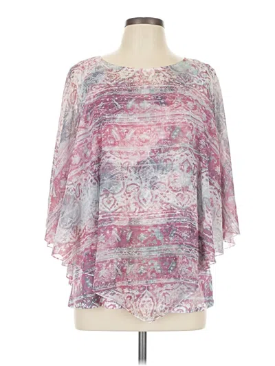 Pre-owned One World 3/4 Sleeve Blouse In Pink