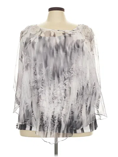 Pre-owned One World 3/4 Sleeve Blouse In Silver