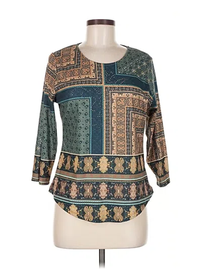 Pre-owned One World 3/4 Sleeve T-shirt In Blue