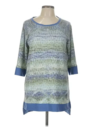 Pre-owned One World 3/4 Sleeve Top Blue Boatneck Tops
