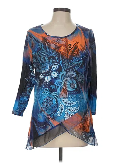 Pre-owned One World 3/4 Sleeve T-shirt In Blue