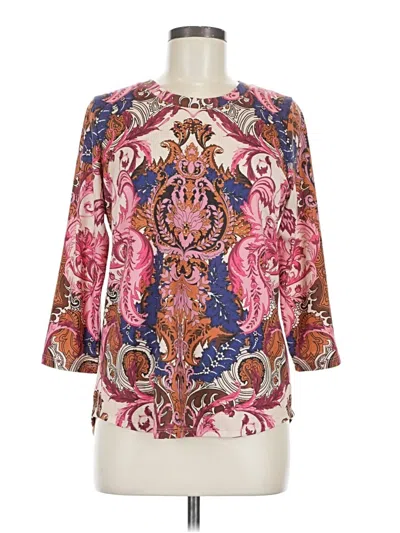 Pre-owned One World 3/4 Sleeve T-shirt In Pink
