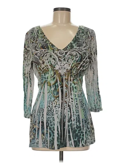 Pre-owned One World 3/4 Sleeve T-shirt In Teal