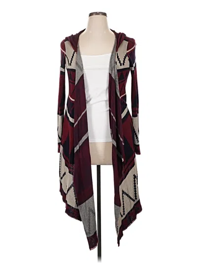 Pre-owned One World Cardigan Sweater In Burgundy