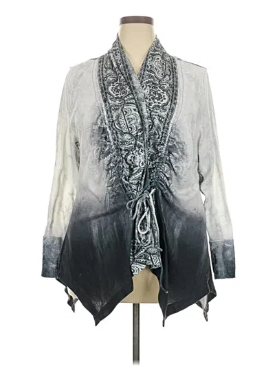 Pre-owned One World Cardigan Sweater In Gray