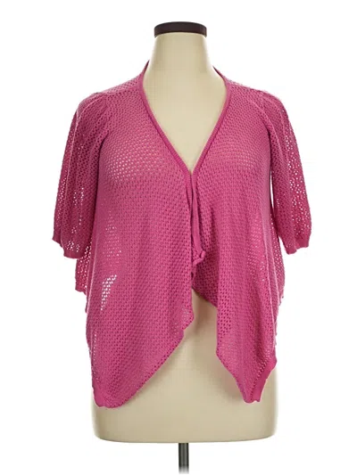 Pre-owned One World Cardigan Sweater In Pink