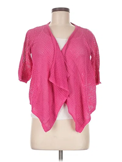 Pre-owned One World Cardigan Sweater In Pink