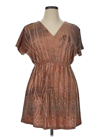 Pre-owned One World Casual Dress In Brown