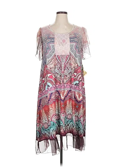 Pre-owned One World Casual Dress In Burgundy