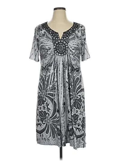 Pre-owned One World Casual Dress In Gray
