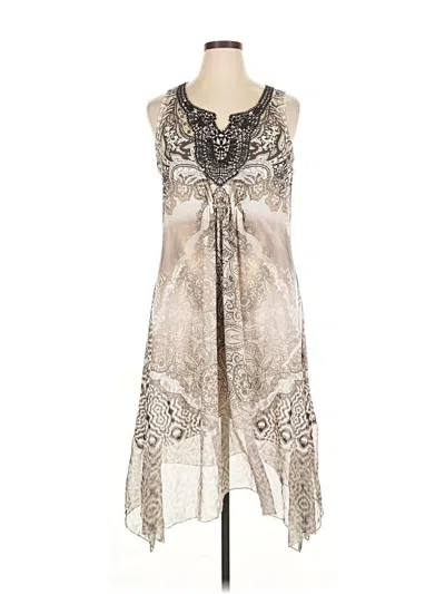 Pre-owned One World Casual Dress In Silver