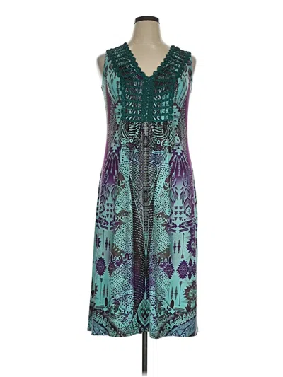 Pre-owned One World Casual Dress In Teal