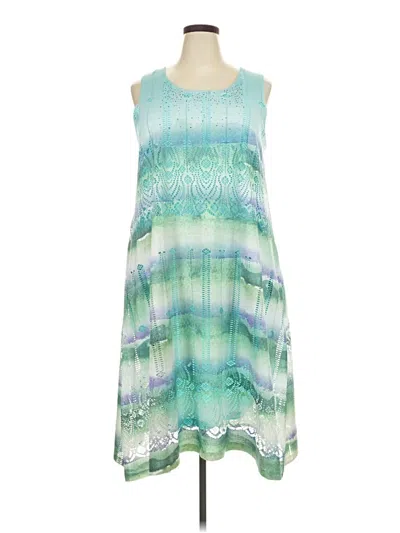 Pre-owned One World Casual Dress In Teal