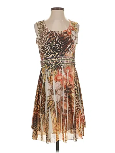 Pre-owned One World Cocktail Dress In Brown