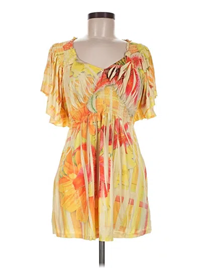 Pre-owned One World Kimono In Yellow