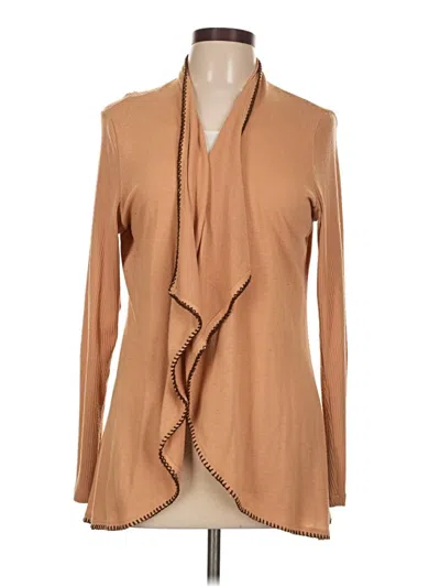 Pre-owned One World Long Sleeve Blouse In Brown
