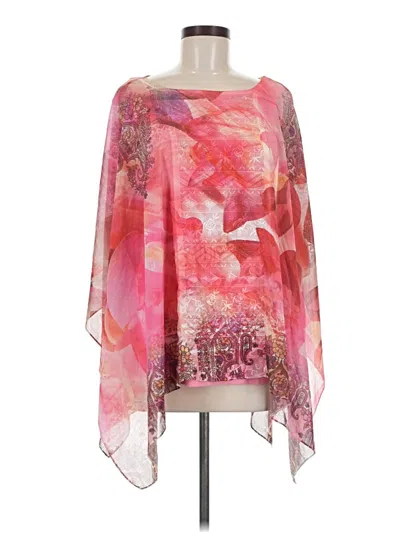 Pre-owned One World Long Sleeve Blouse In Pink