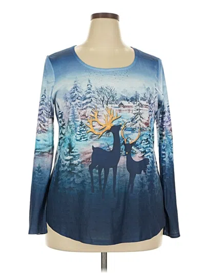 Pre-owned One World Long Sleeve T-shirt In Blue