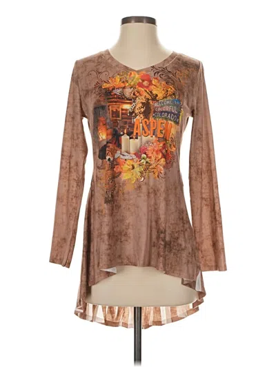 Pre-owned One World Long Sleeve T-shirt In Brown