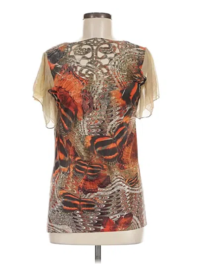 Pre-owned One World Short Sleeve Blouse In Orange