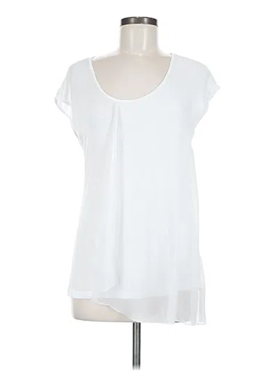 Pre-owned One World Short Sleeve Top White Scoop Neck Tops