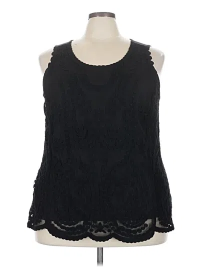 Pre-owned One World Sleeveless Blouse In Black
