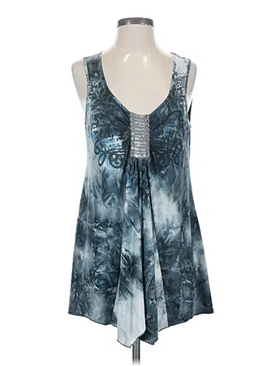 Pre-owned One World Sleeveless Blouse In Blue